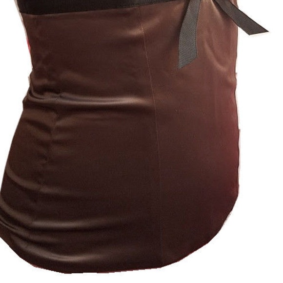 Classy Chestnut Satin Bustier ribbon Corset French - Picture 3 of 6